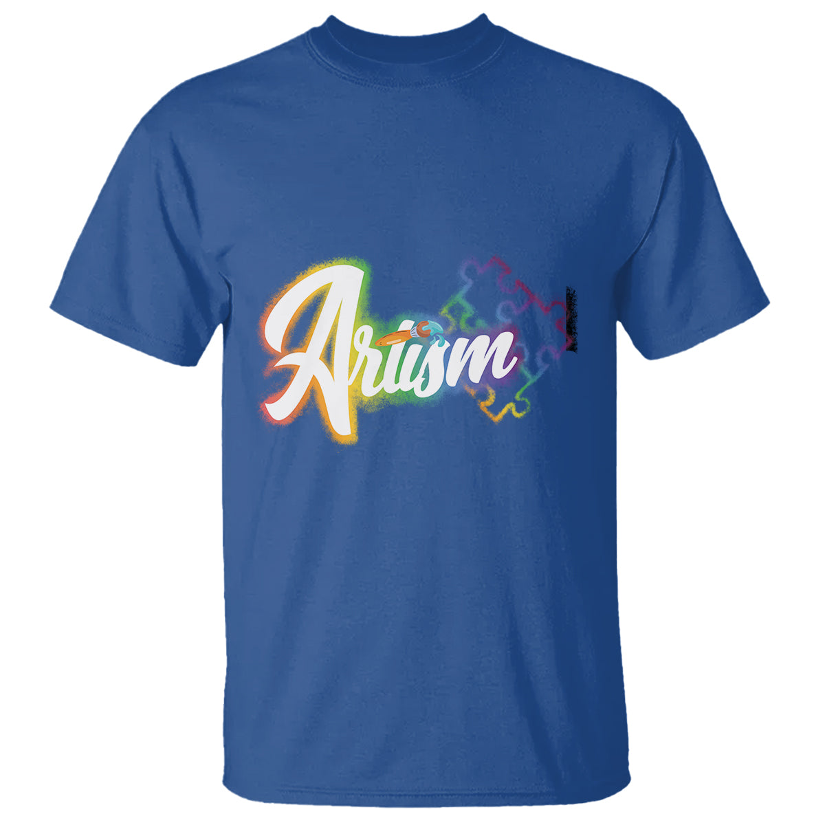 Autism Awareness T Shirt Artism Artist Autistic Rainbow Puzzle Aesthetic - Wonder Print Shop