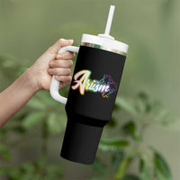 Autism Awareness Tumbler With Handle Artism Artist Autistic Rainbow Puzzle Aesthetic