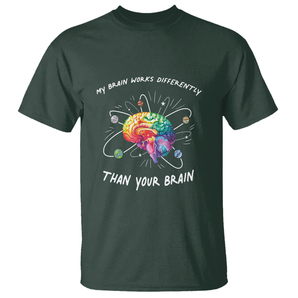 Autism Awareness T Shirt My Brain Works Differently Than Your Brain - Wonder Print Shop