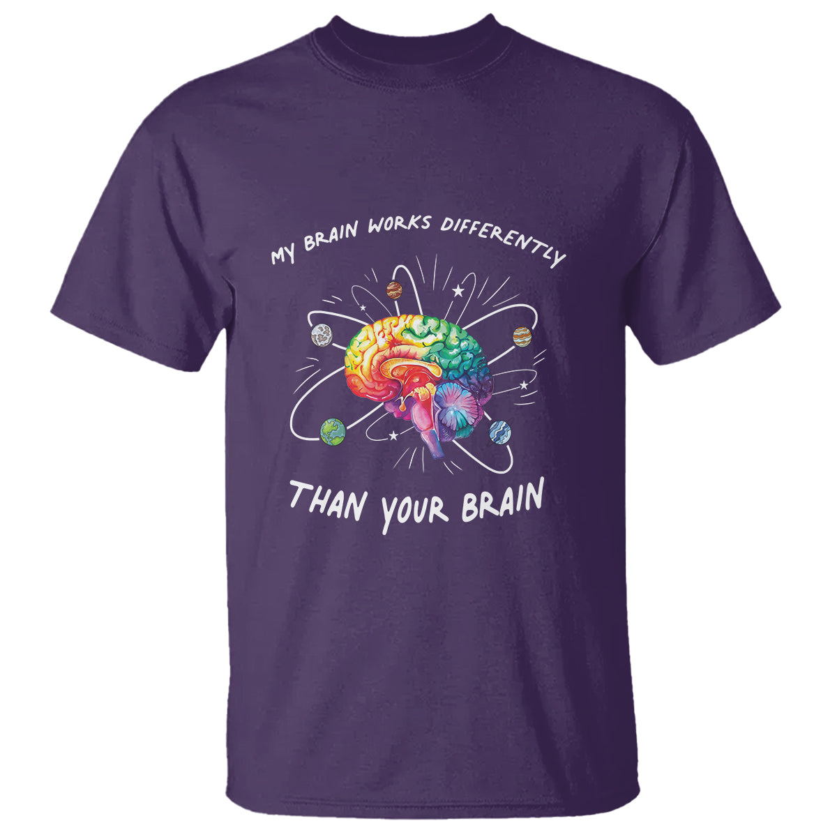 Autism Awareness T Shirt My Brain Works Differently Than Your Brain - Wonder Print Shop
