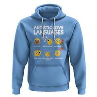 Autism Awareness Hoodie Autistic Love Languages Cute Chick - Wonder Print Shop
