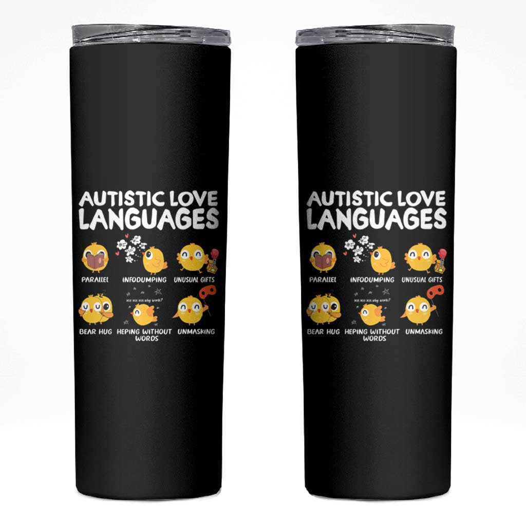 Autism Awareness Skinny Tumbler Autistic Love Languages Cute Chick