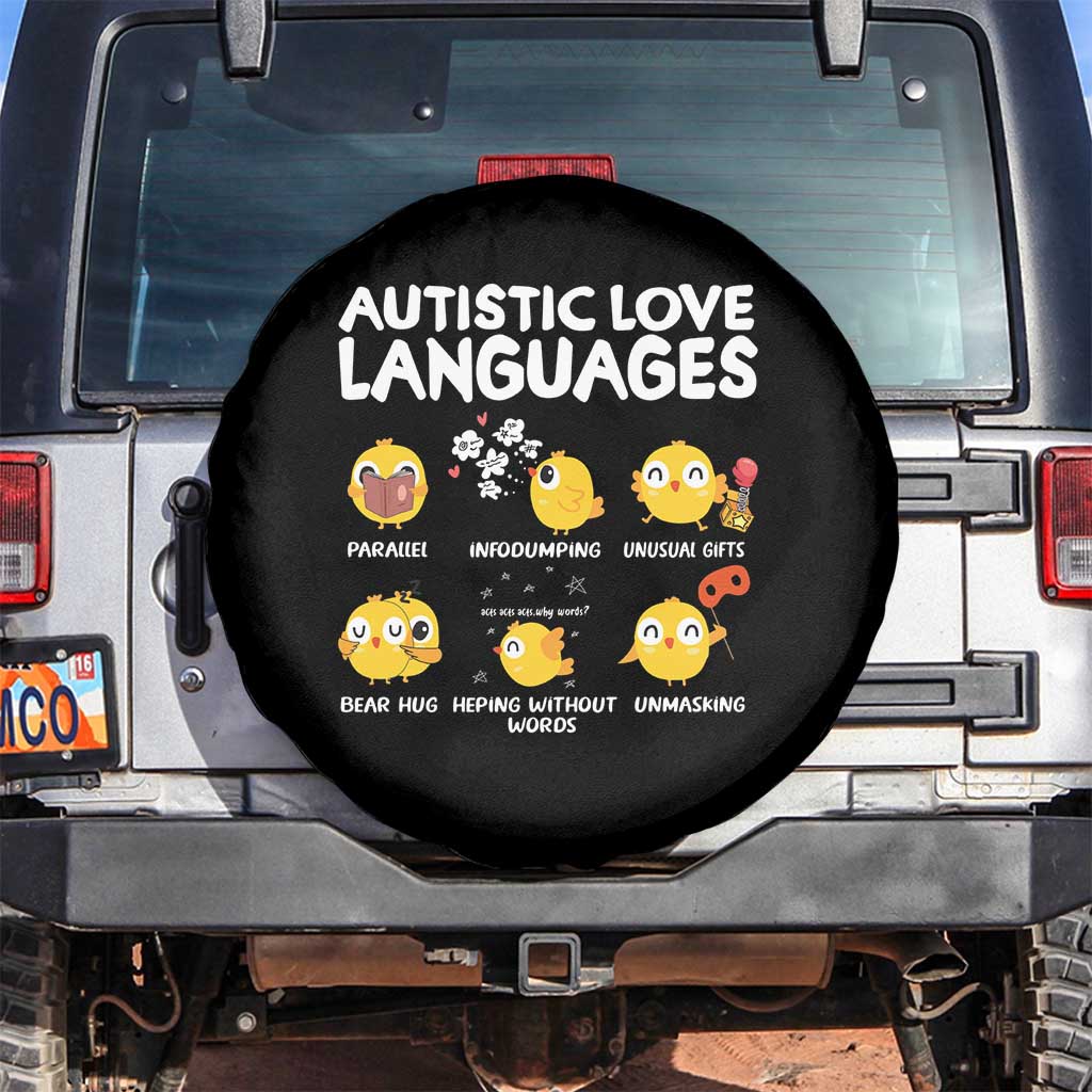 Autism Awareness Spare Tire Cover Autistic Love Languages Cute Chick