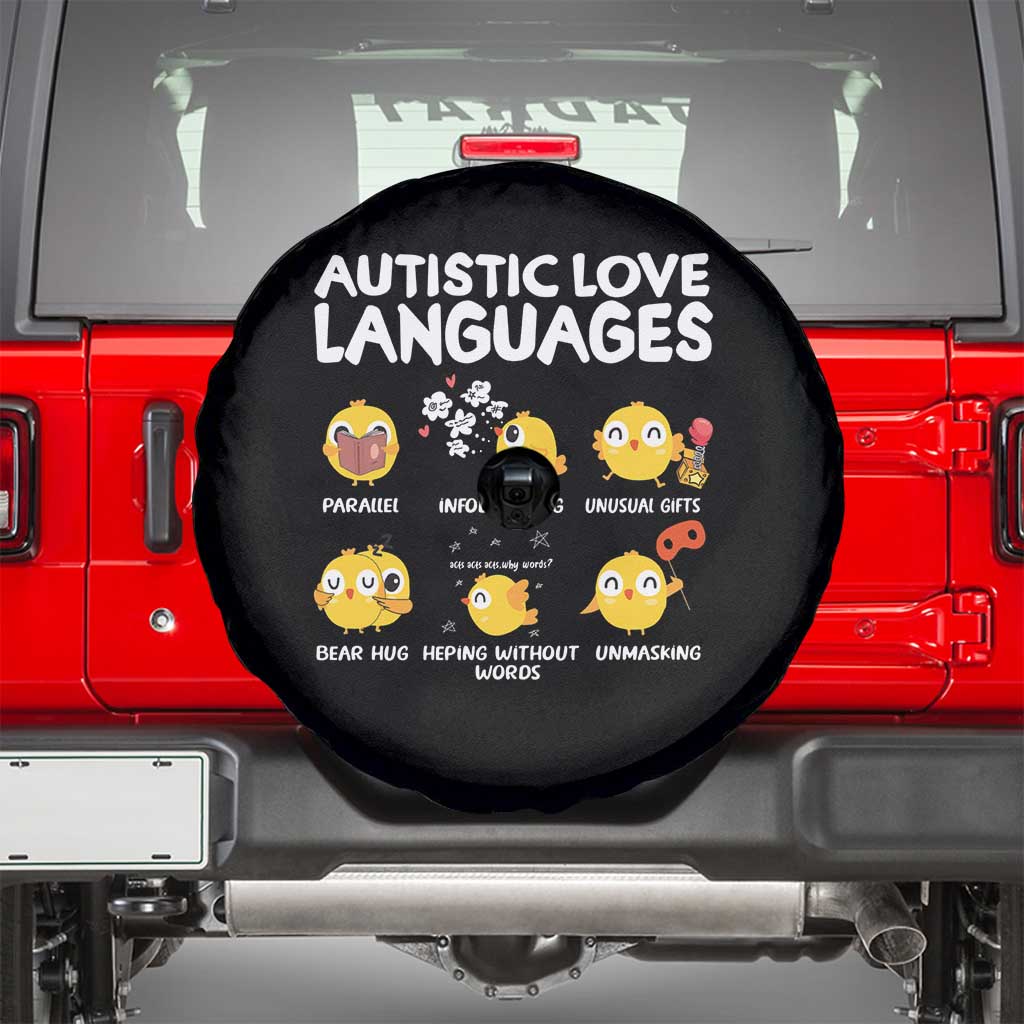 Autism Awareness Spare Tire Cover Autistic Love Languages Cute Chick