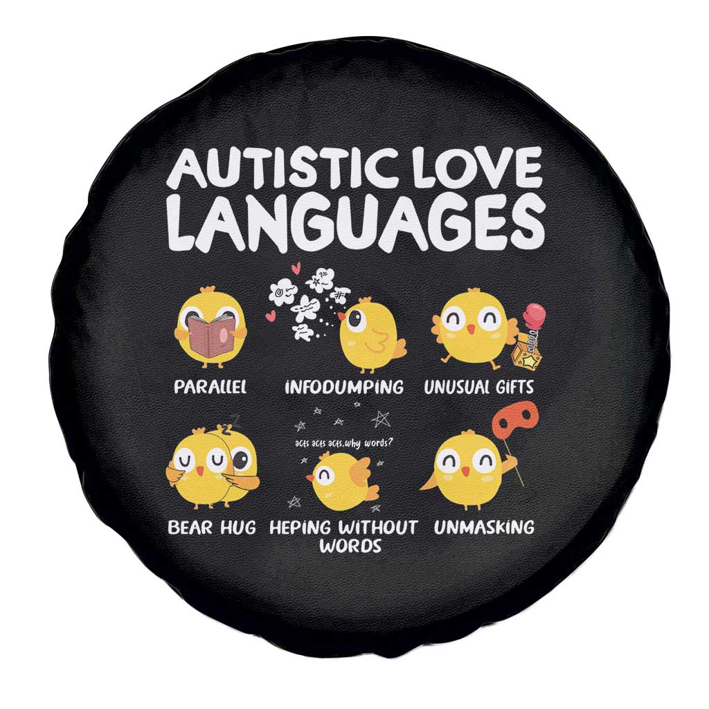 Autism Awareness Spare Tire Cover Autistic Love Languages Cute Chick