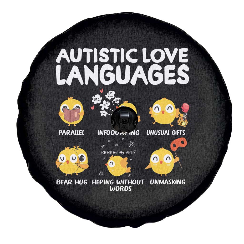 Autism Awareness Spare Tire Cover Autistic Love Languages Cute Chick