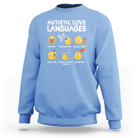 Autism Awareness Sweatshirt Autistic Love Languages Cute Chick - Wonder Print Shop