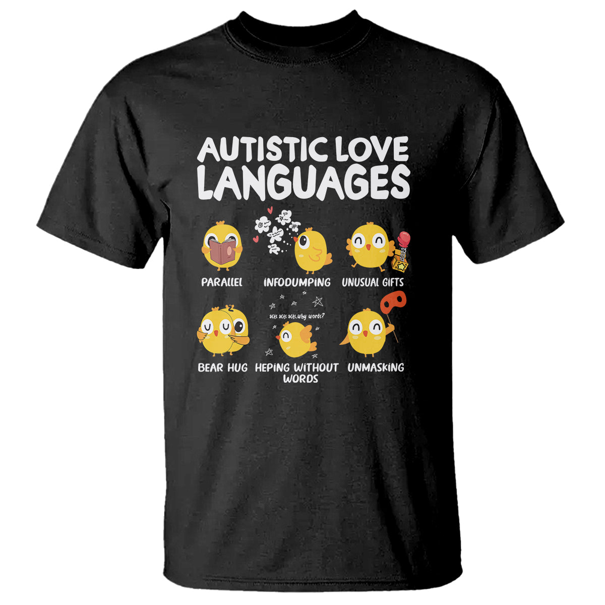 Autism Awareness T Shirt Autistic Love Languages Cute Chick - Wonder Print Shop