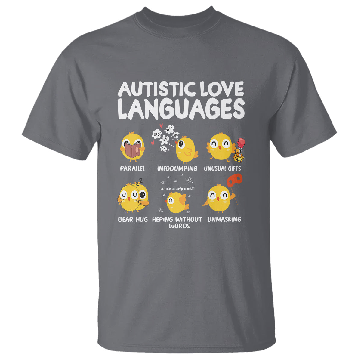 Autism Awareness T Shirt Autistic Love Languages Cute Chick - Wonder Print Shop