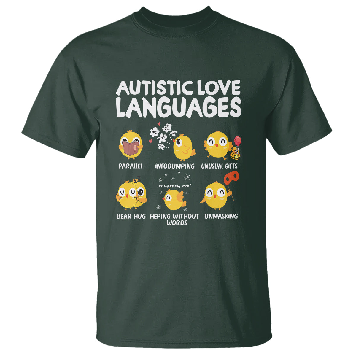 Autism Awareness T Shirt Autistic Love Languages Cute Chick - Wonder Print Shop
