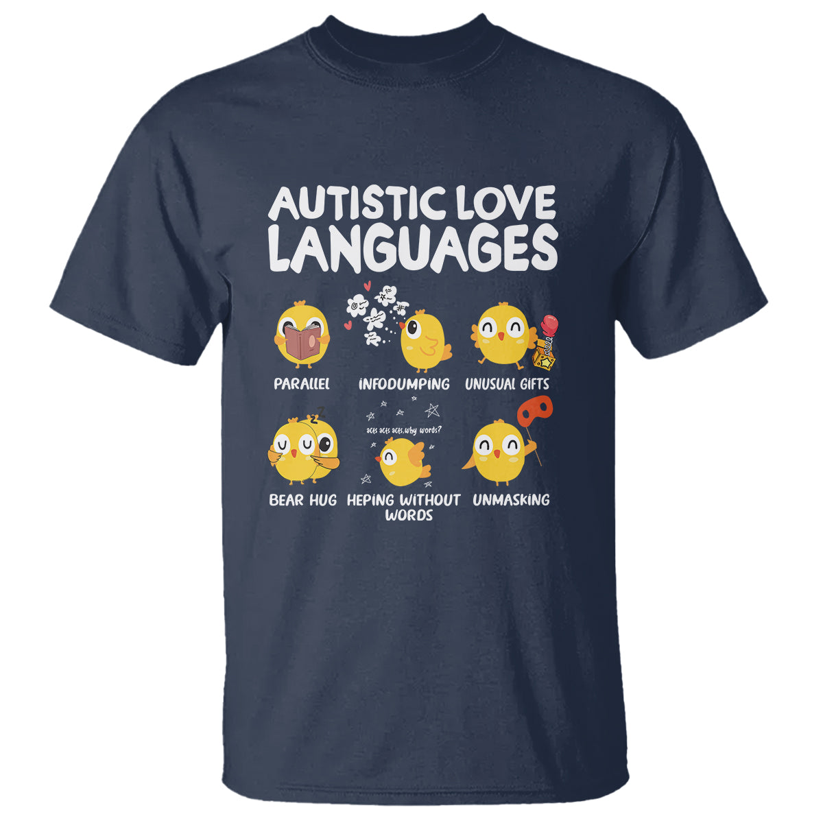 Autism Awareness T Shirt Autistic Love Languages Cute Chick - Wonder Print Shop