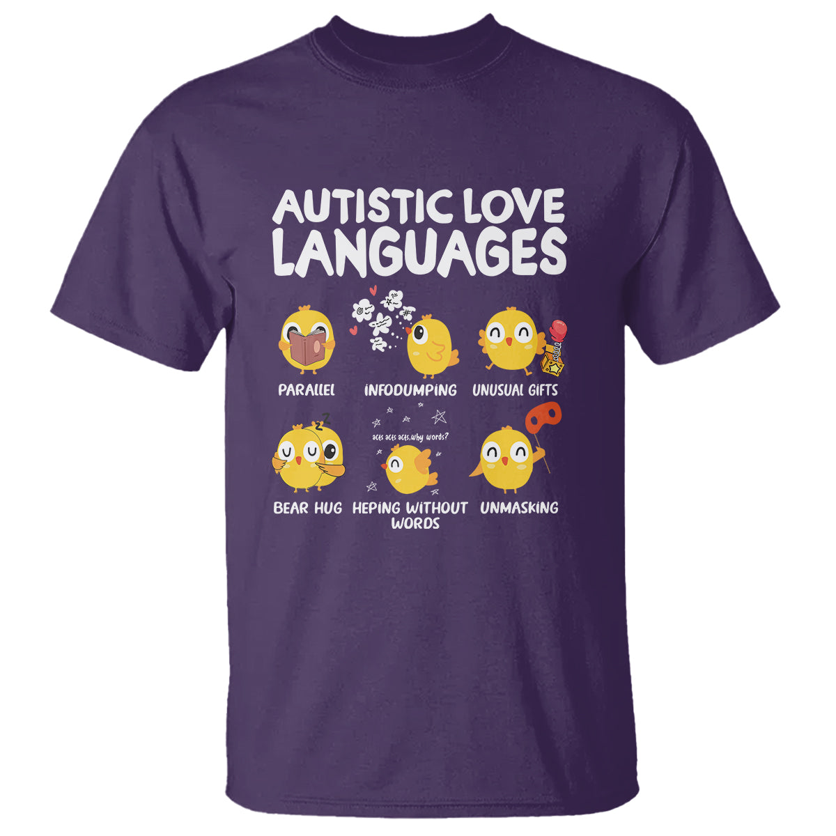 Autism Awareness T Shirt Autistic Love Languages Cute Chick - Wonder Print Shop