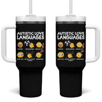 Autism Awareness Tumbler With Handle Autistic Love Languages Cute Chick