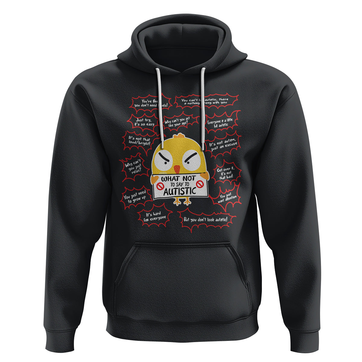 Autism Awareness Hoodie What Not To Say To Autistic People Cute Chick - Wonder Print Shop