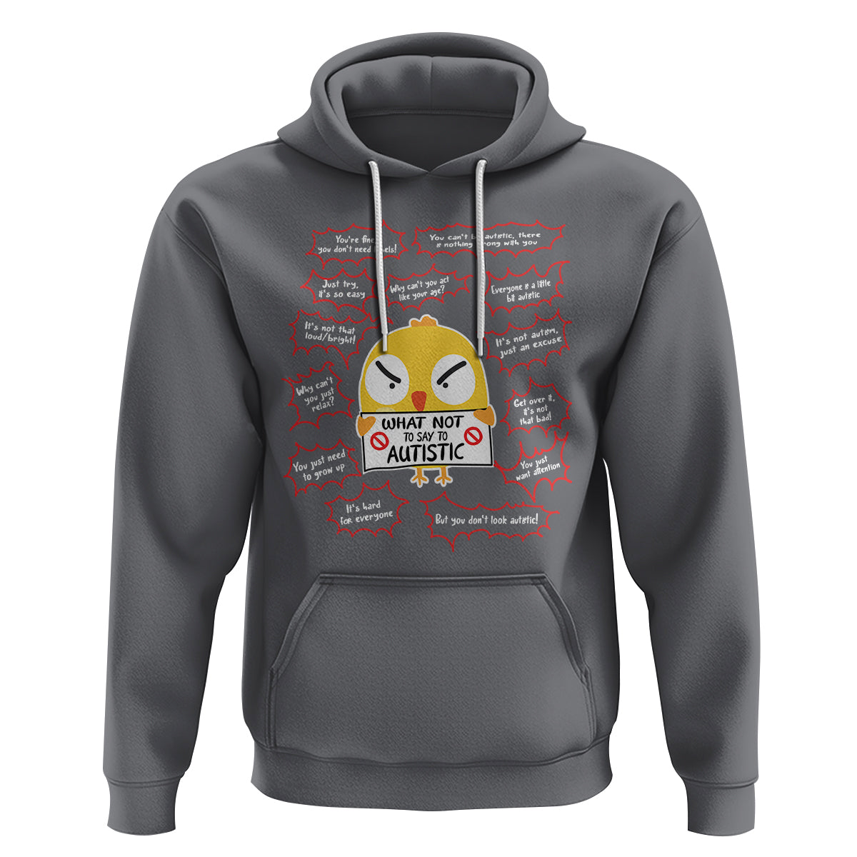 Autism Awareness Hoodie What Not To Say To Autistic People Cute Chick - Wonder Print Shop