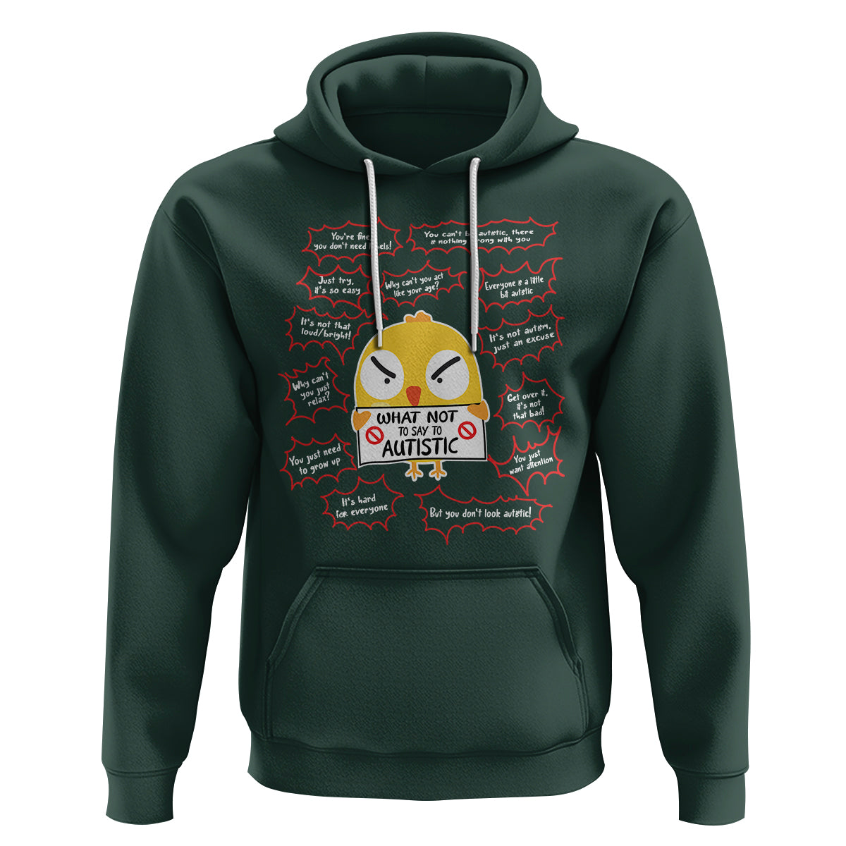 Autism Awareness Hoodie What Not To Say To Autistic People Cute Chick - Wonder Print Shop