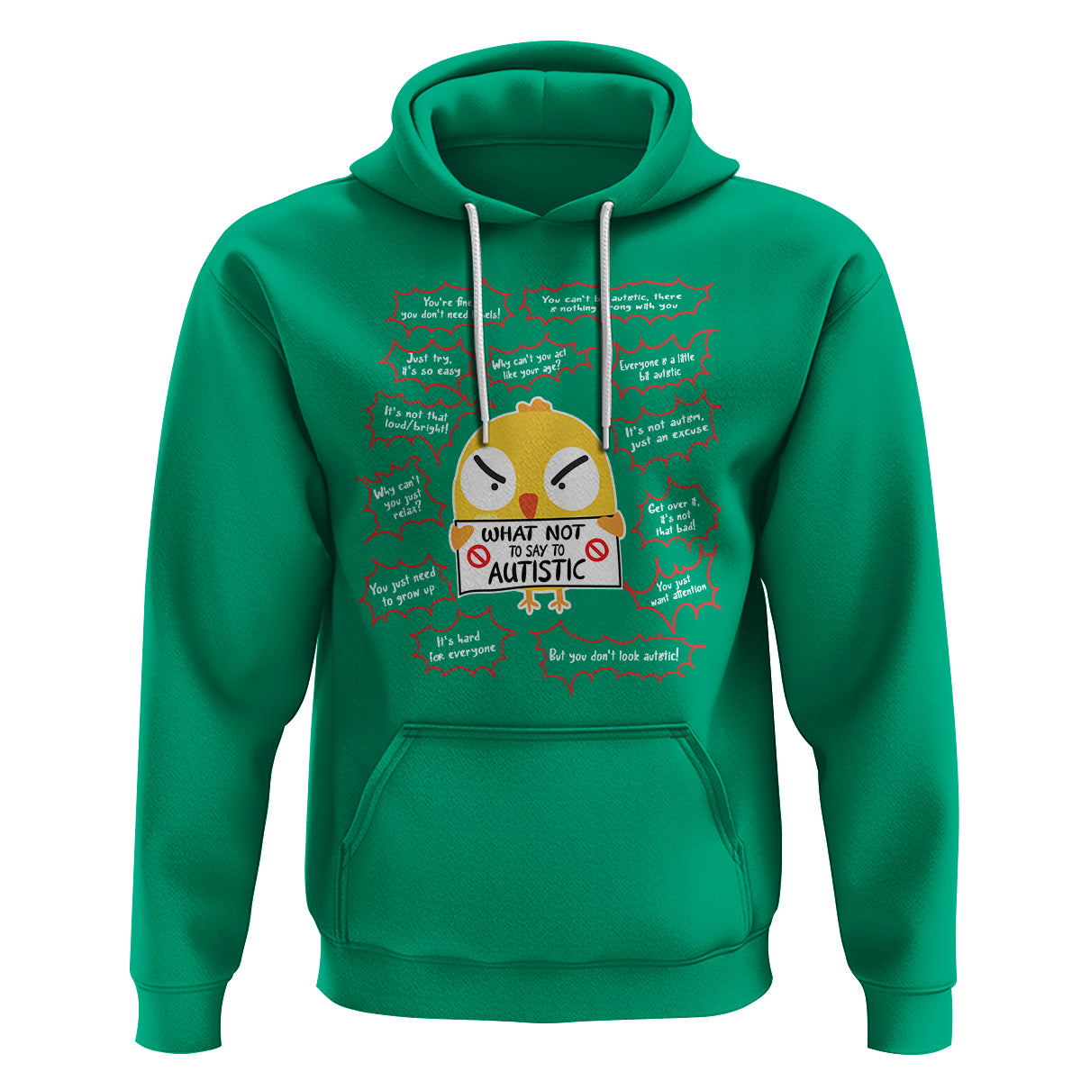Autism Awareness Hoodie What Not To Say To Autistic People Cute Chick - Wonder Print Shop