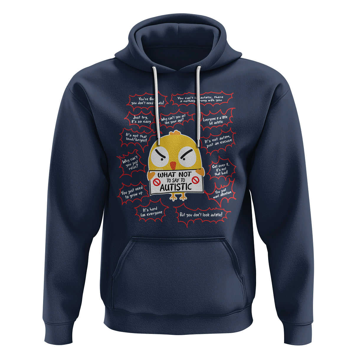 Autism Awareness Hoodie What Not To Say To Autistic People Cute Chick - Wonder Print Shop