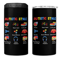 Autism Awareness 4 in 1 Can Cooler Tumbler Autistic Style Routines Song On Repeat Stim Toys Sensory Differences