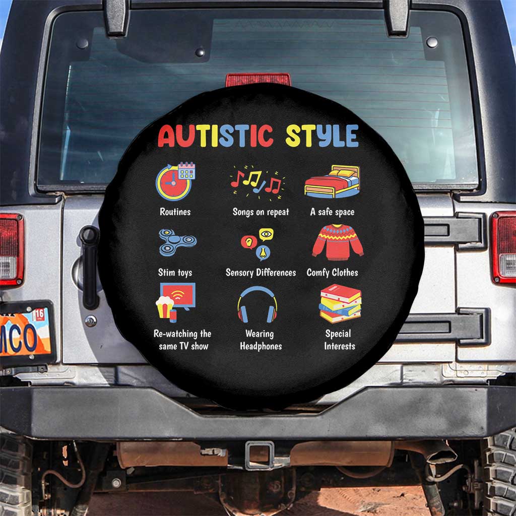 Autism Awareness Spare Tire Cover Autistic Style Routines Song On Repeat Stim Toys Sensory Differences