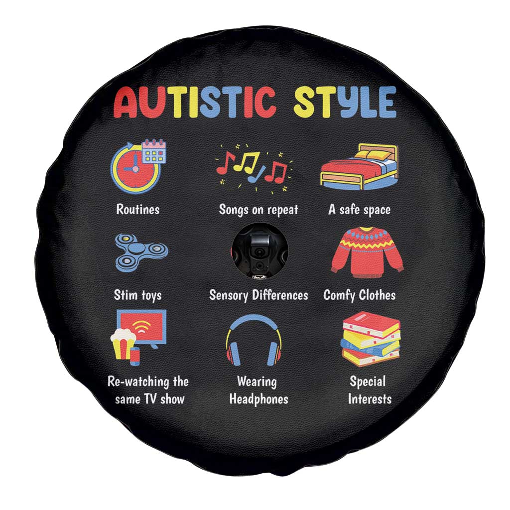 Autism Awareness Spare Tire Cover Autistic Style Routines Song On Repeat Stim Toys Sensory Differences
