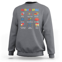 Autism Awareness Sweatshirt Autistic Style Routines Song On Repeat Stim Toys Sensory Differences - Wonder Print Shop