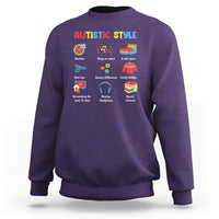 Autism Awareness Sweatshirt Autistic Style Routines Song On Repeat Stim Toys Sensory Differences - Wonder Print Shop