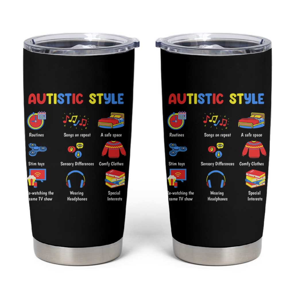 Autism Awareness Tumbler Cup Autistic Style Routines Song On Repeat Stim Toys Sensory Differences