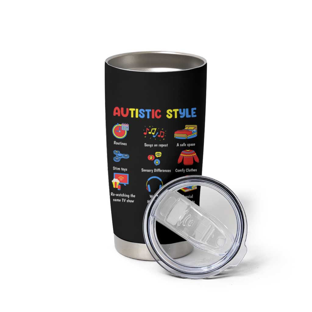 Autism Awareness Tumbler Cup Autistic Style Routines Song On Repeat Stim Toys Sensory Differences