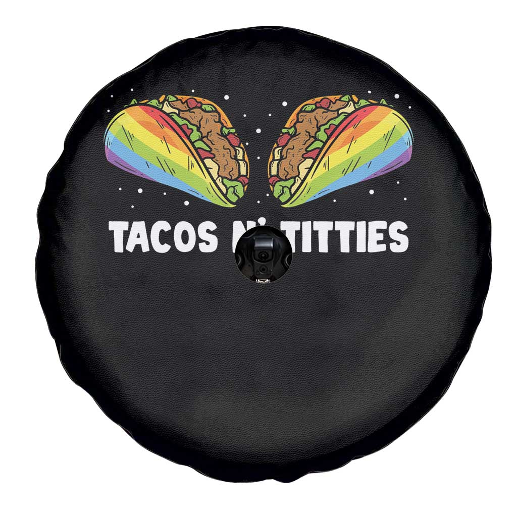 Tacos Lover LGBT Pride Spare Tire Cover Tacos N' Titties Gay Rainbow Proud