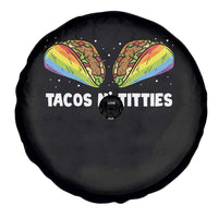 Tacos Lover LGBT Pride Spare Tire Cover Tacos N' Titties Gay Rainbow Proud