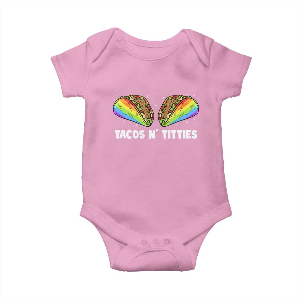 Tacos Lover LGBT Pride Baby Onesie Tacos N' Titties Gay Rainbow Proud
