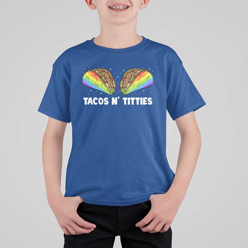 Tacos Lover LGBT Pride T Shirt For Kid Tacos N' Titties Gay Rainbow Proud