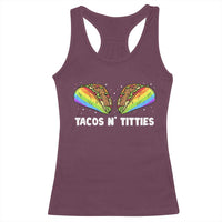 Tacos Lover LGBT Pride Racerback Tank Top Tacos N' Titties Gay Rainbow Proud