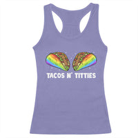 Tacos Lover LGBT Pride Racerback Tank Top Tacos N' Titties Gay Rainbow Proud