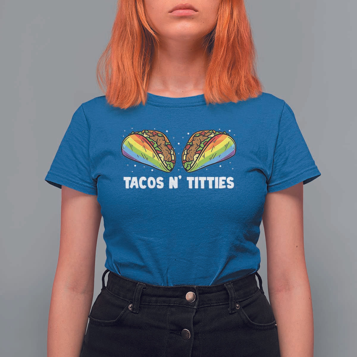 Tacos Lover LGBT Pride T Shirt For Women Tacos N' Titties Gay Rainbow Proud