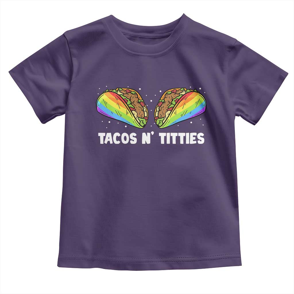 Tacos Lover LGBT Pride Toddler T Shirt Tacos N' Titties Gay Rainbow Proud