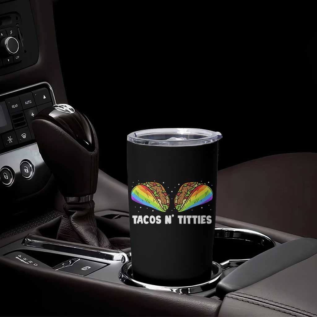 Tacos Lover LGBT Pride Tumbler Cup Tacos N' Titties Gay Rainbow Proud