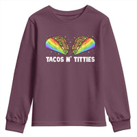 Tacos Lover LGBT Pride Youth Sweatshirt Tacos N' Titties Gay Rainbow Proud