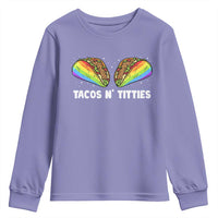 Tacos Lover LGBT Pride Youth Sweatshirt Tacos N' Titties Gay Rainbow Proud