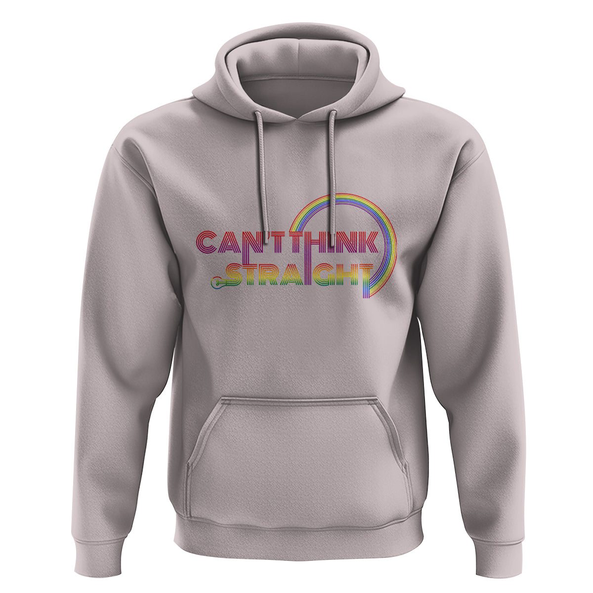 LGBT Pride Hoodie Can't Think Straight Rainbow Gay Lesbian - Wonder Print Shop