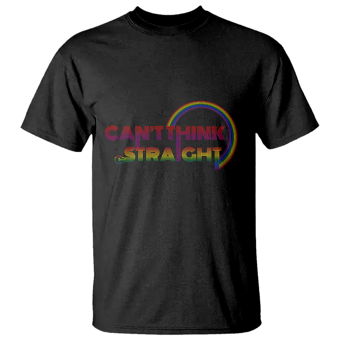LGBT Pride T Shirt Can't Think Straight Rainbow Gay Lesbian - Wonder Print Shop