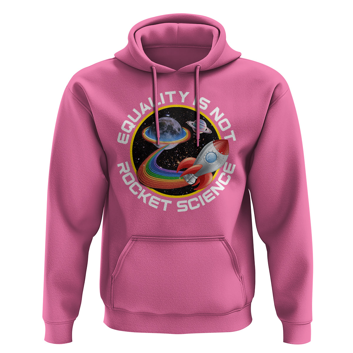 LGBT Pride Hoodie Equality Not Rocket Science Rainbow Planet Outer Space - Wonder Print Shop