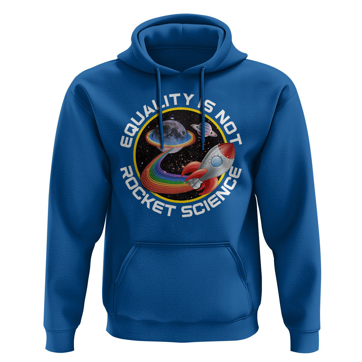 LGBT Pride Hoodie Equality Not Rocket Science Rainbow Planet Outer Space - Wonder Print Shop