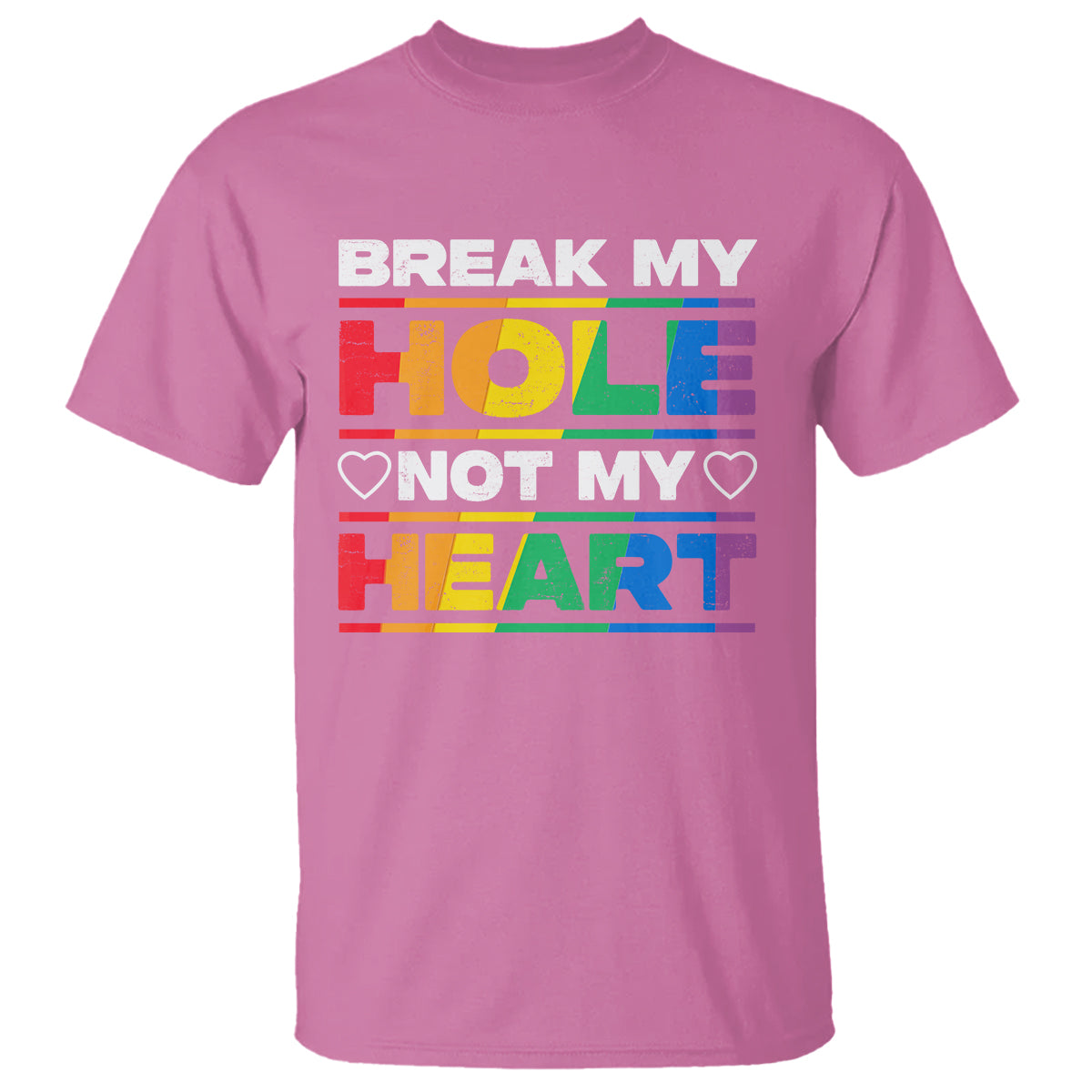 Funny LGBT Pride T Shirt Break My Hole Not My Heart Gay Couple - Wonder Print Shop