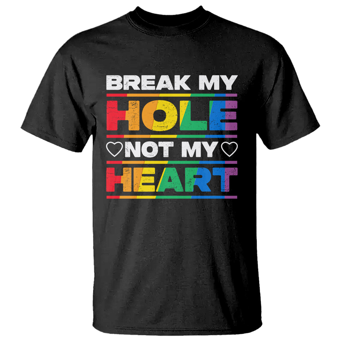 Funny LGBT Pride T Shirt Break My Hole Not My Heart Gay Couple - Wonder Print Shop