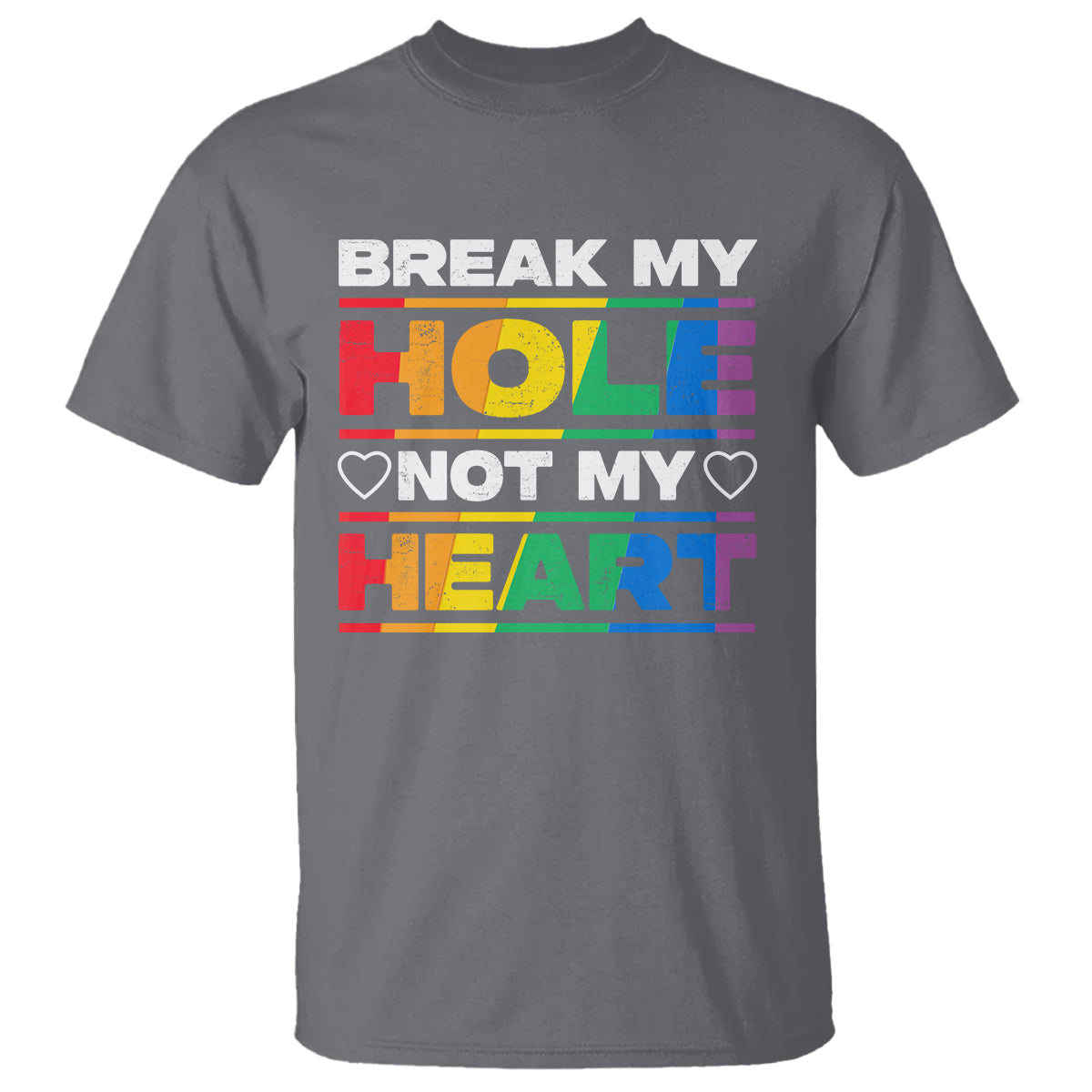 Funny LGBT Pride T Shirt Break My Hole Not My Heart Gay Couple - Wonder Print Shop