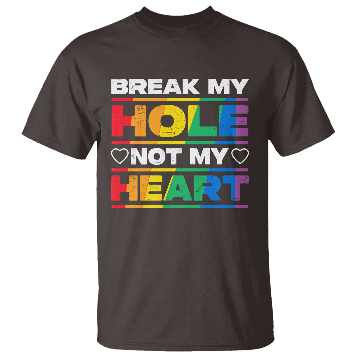 Funny LGBT Pride T Shirt Break My Hole Not My Heart Gay Couple - Wonder Print Shop