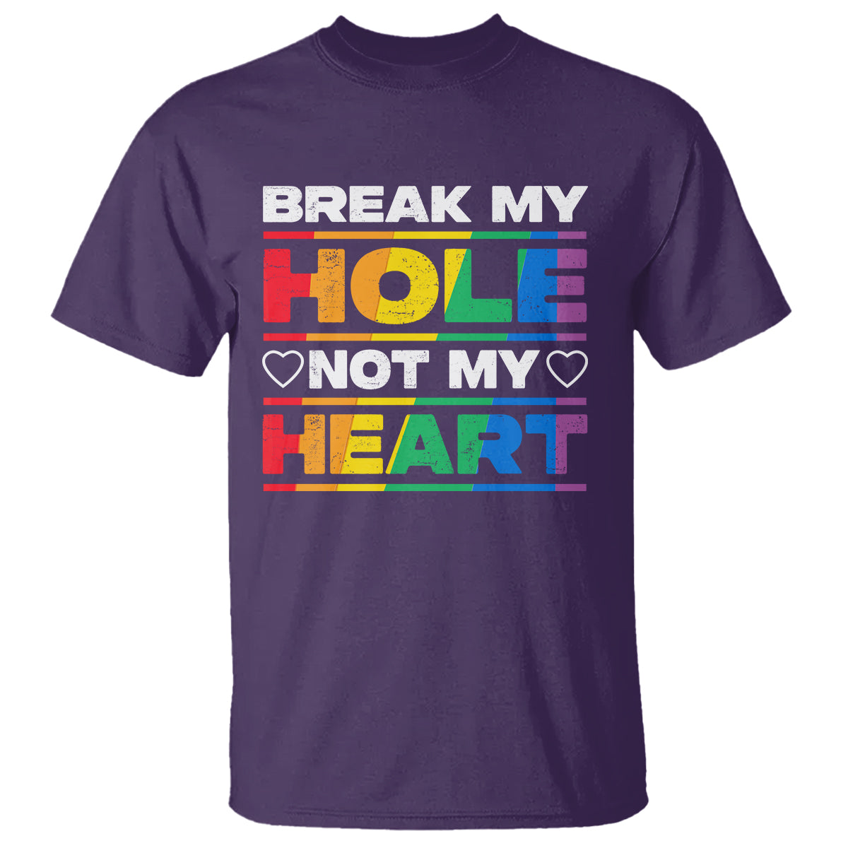 Funny LGBT Pride T Shirt Break My Hole Not My Heart Gay Couple - Wonder Print Shop