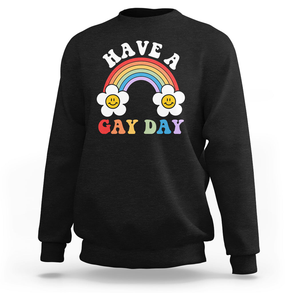 Funny LGBT Pride Sweatshirt Have A Gay Day Rainbow - Wonder Print Shop
